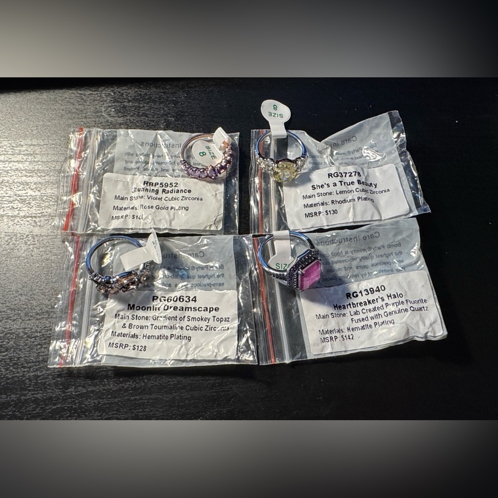 Bomb Party Size 8 Ring Bundle/Necklace